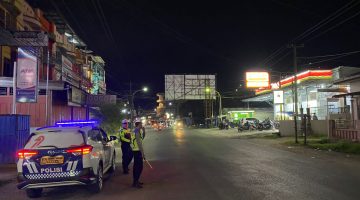 Satlantas Polres Sibolga Gelar Patroli Blue Light, Jaga Kamseltibcar Lantas di Jam Rawan Malam Hari