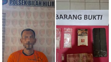 Warga Sidomulyo HS Residivis Kasus Narkoba, Diamankan Personil Polsek Bilah Hilir Beserta Serbuk Putih Diduga Narkotika Jenis Sabu.