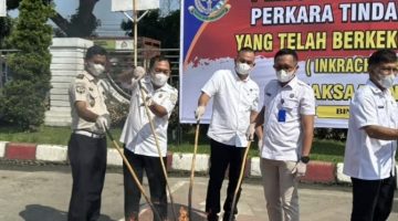 Perkuat Sinergi Penegakan Hukum, Lapas Kelas IIA Binjai Hadiri Pemusnahan Barang Bukti Inkracht di Kejari Binjai