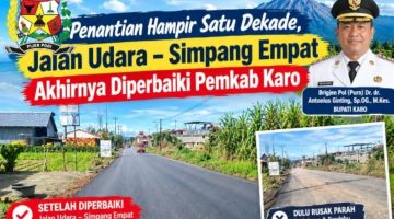 Ini Baru Keren … !!!Pemerintah Kabupaten Karo Perbaiki Jalan Udara Sampai ke Simpang Empat